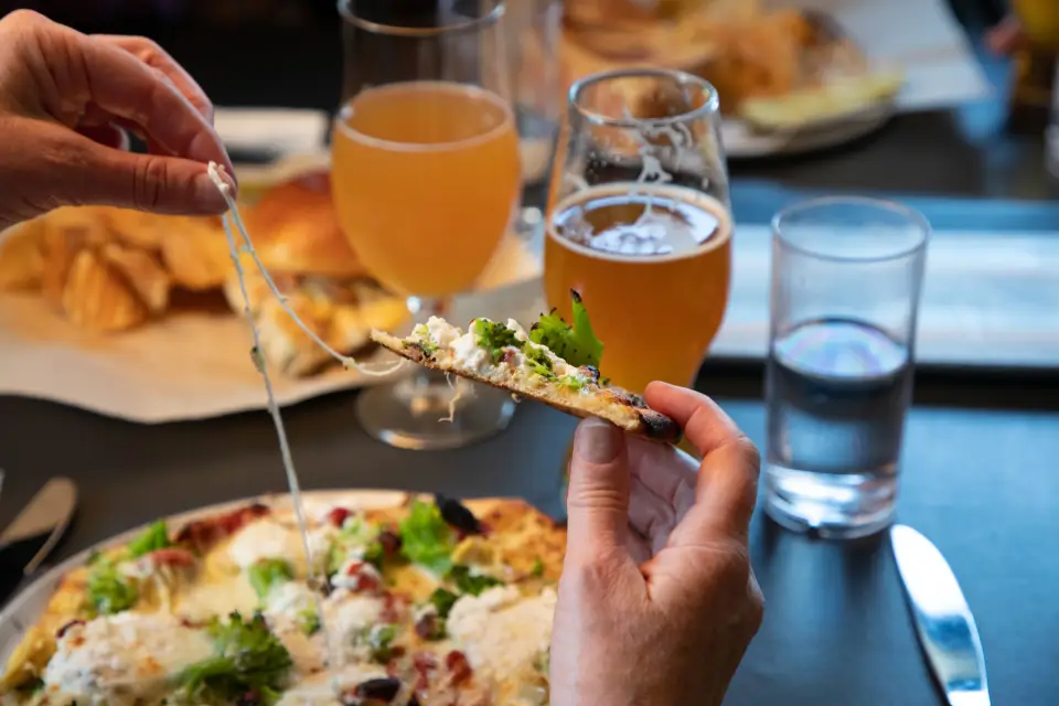Big Slide Brewery pizzas and beer.