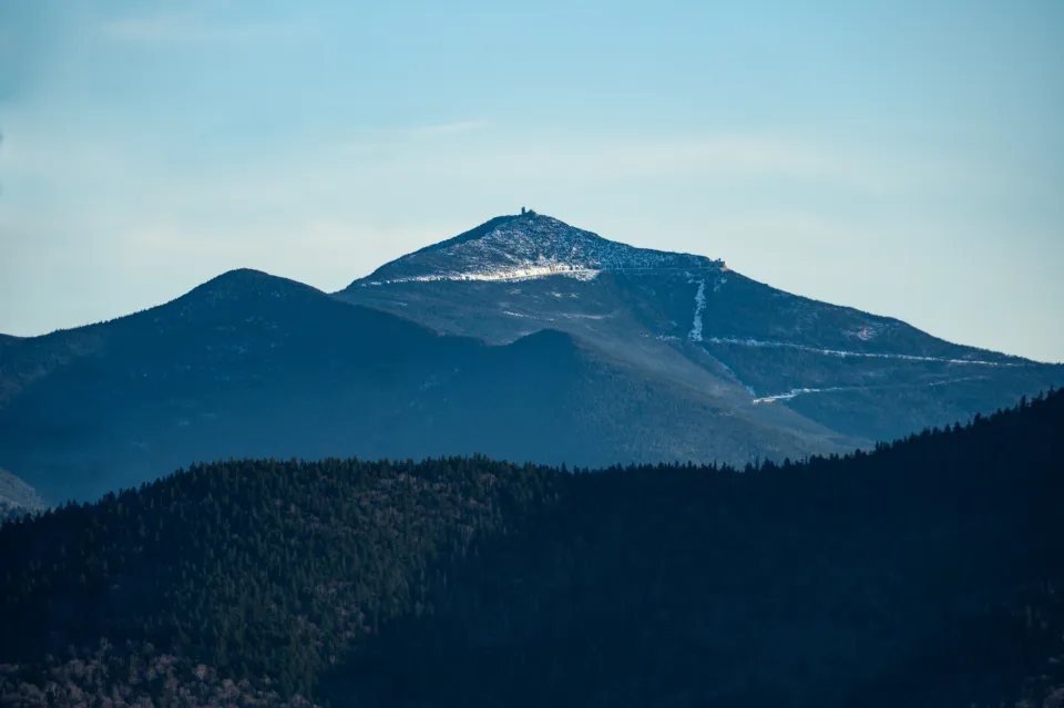 A view of Whiteface Mountain summit in the spring.