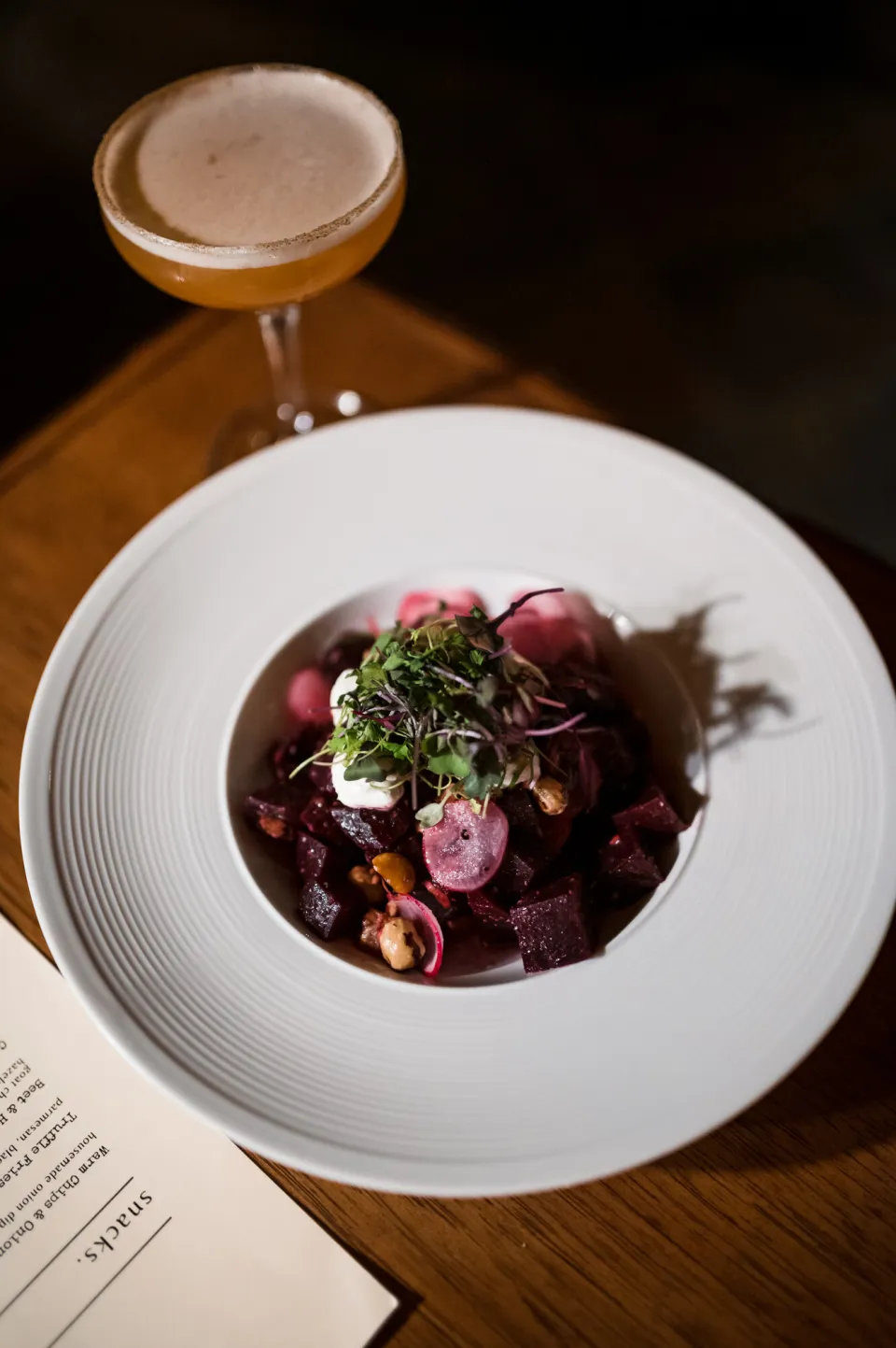 A rustic plate in a cabin. 