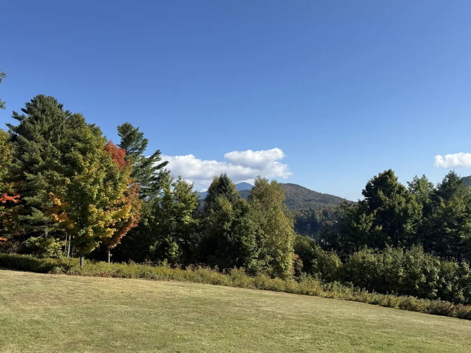 Fall foliage beginning in Lake Placid.