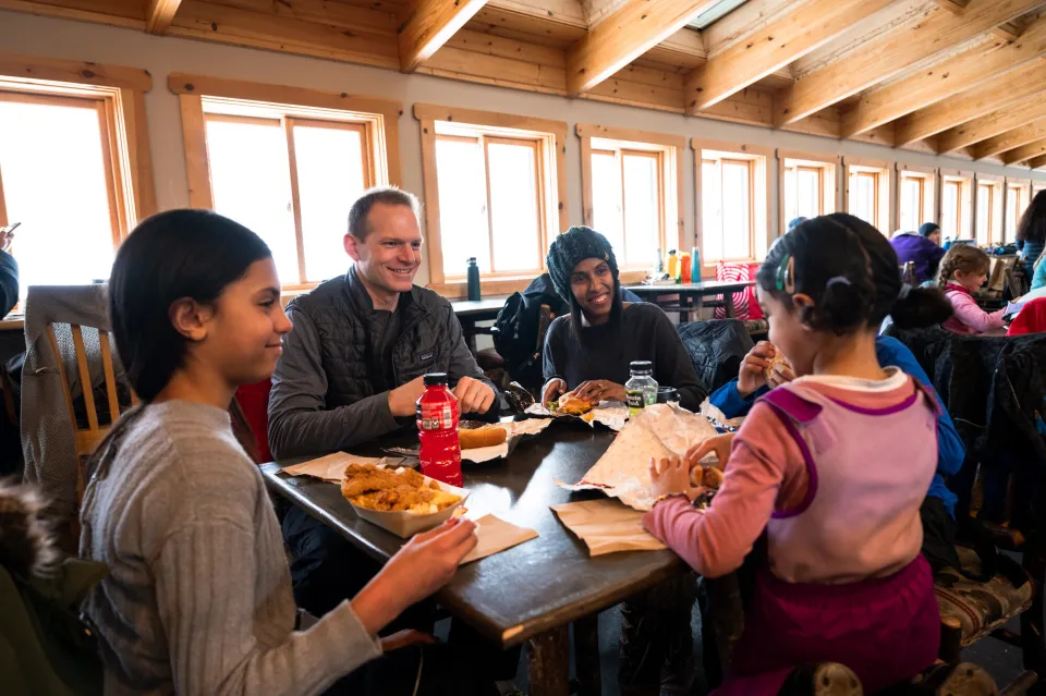 A family dining at Whiteface Mountain.