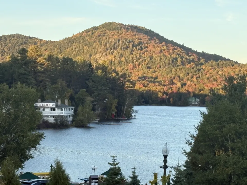 A view of the fall foliage from Mirror Lake.